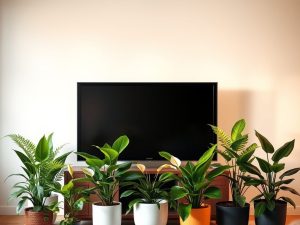 Rośliny obok telewizora: które gatunki sprawdzą się najlepiej i jak je ustawić bezpiecznie dla sprzętu i estetyki pokoju