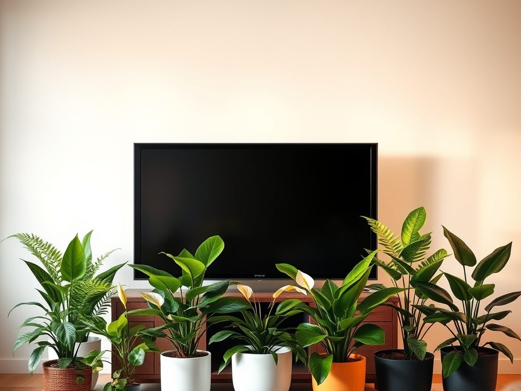 Rośliny obok telewizora: które gatunki sprawdzą się najlepiej i jak je ustawić bezpiecznie dla sprzętu i estetyki pokoju