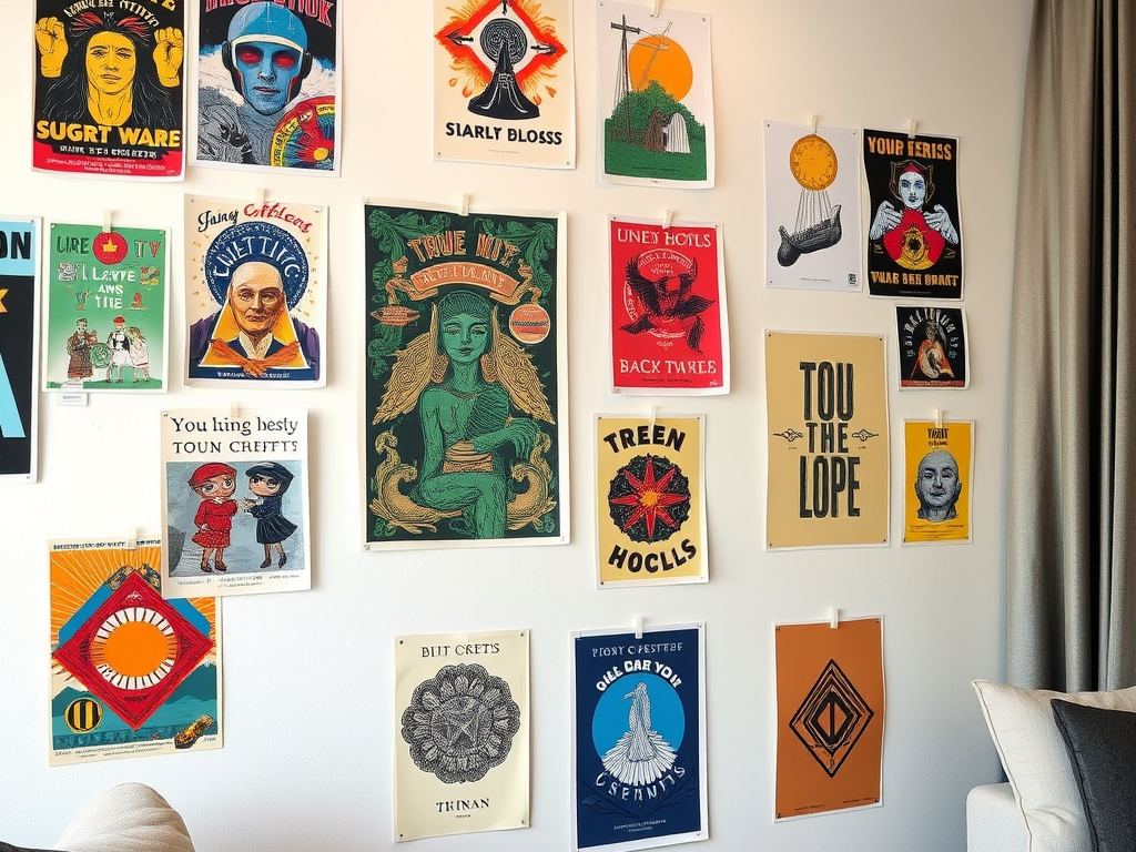 Galeria plakatów bez wiercenia: jak stworzyć efektowną dekorację bez uszkadzania ścian