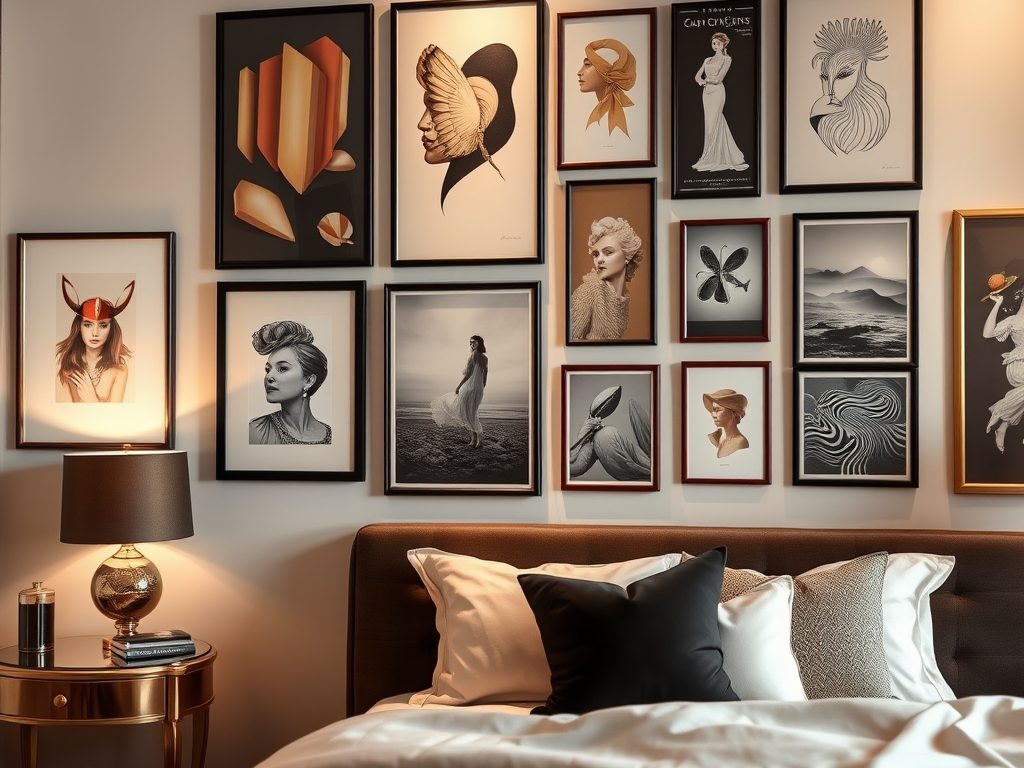 Galeria plakatów w sypialni: jak stworzyć spójną aranżację z klimatem i stylem wnętrza
