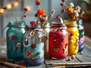 Upcycling słoików na dekoracje: jak przygotować i ozdobić trwałe i stylowe przedmioty do domu
