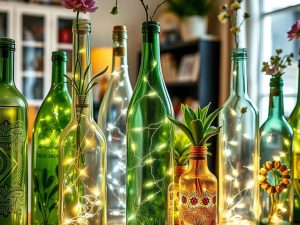 Upcycling butelek szklanych jako dekoracje: jak tworzyć trwałe i efektowne projekty DIY